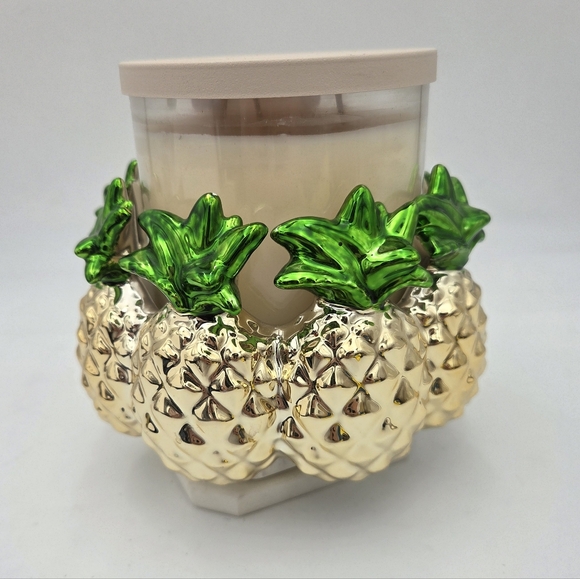 Bath & Body Works Other - Bath & Body Works Metallic Pineapple Bowl Style 3-Wick Candle Holder